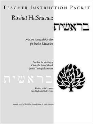 Parshat Hashavuah: Genesis (Teacher's Guide Bereshit) de Joel Levenson