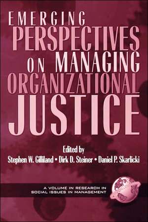 Emerging Perspectives on Managing Organizational Justice (PB) de Stephen Gilliland