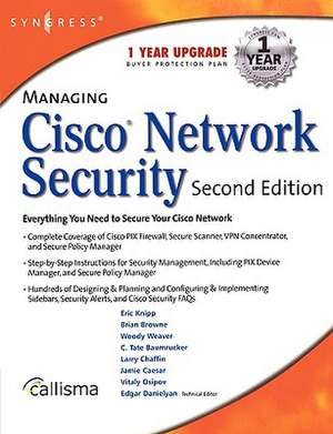 Managing Cisco Network Security de Syngress