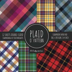 Plaid O' Pattern Scrapbook Paper Pad 8x8 Scrapbooking Kit for Papercrafts, Cardmaking, DIY Crafts, Tartan Gingham Check Scottish Design, Multicolor de Crafty As Ever