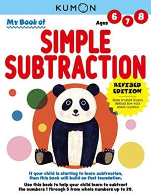 My Book of Subtraction de Kumon Publishing