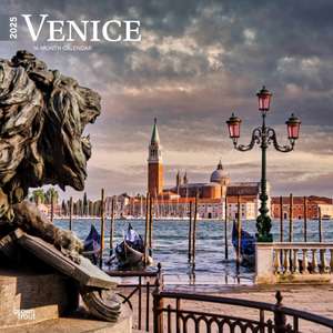 Venice 2025 12 X 24 Inch Monthly Square Wall Calendar Plastic-Free Browntrout Travel Europe Italy Gondola de Browntrout