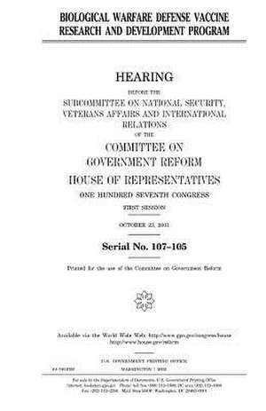 Biological Warfare Defense Vaccine Research and Development Program de United States Congress