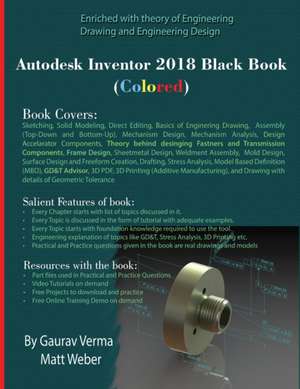 Autodesk Inventor 2018 Black Book (Colored) de Gaurav Verma