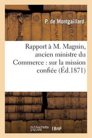 Rapport A M. Magnin, Ancien Ministre Du Commerce