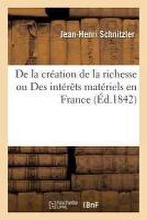 de la Création de la Richesse Ou Des Intérêts Matériels En France T02 de Jean-Henri Schnitzler