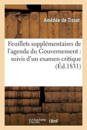 Feuillets Supplementaires de L'Agenda Du Gouvernement