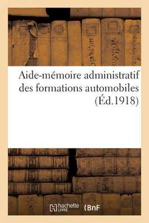 Aide-Memoire Administratif Des Formations Automobiles