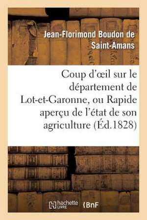 Coup D'Oeil Sur Le Departement de Lot-Et-Garonne, Ou Rapide Apercu de L'Etat de Son Agriculture