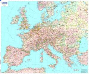 Europe Political - Michelin rolled & tubed wall map Encapsulated de Michelin