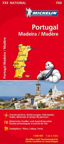 Michelin Nationalkarte Portugal - Madeira 1 : 400 000