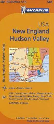 Michelin USA: New England, Hudson Valley Map 581 de Michelin Travel & Lifestyle