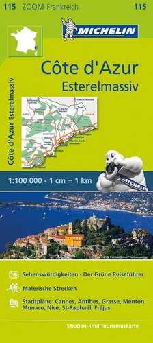 Michelin Zoomkarte Côte d'Azur - Esterelmassiv 1 : 100 000 de Michelin