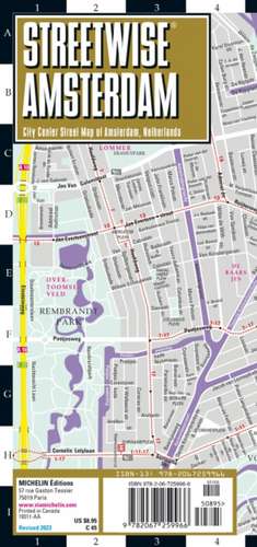 Streetwise Amsterdam Map - Laminated City Center Street Map of Amsterdam, Netherlands de Michelin