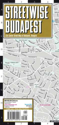 Streetwise Budapest Map - Laminated City Center Street Map of Budapest, Hungary de Michelin