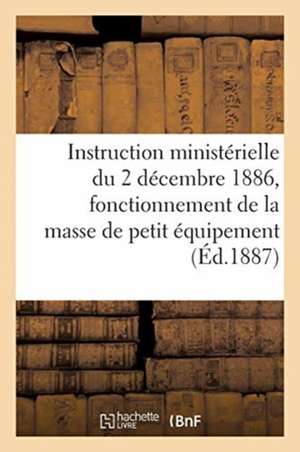 Instruction Ministérielle Du 2 Décembre 1886, Fonctionnement de la Masse de Petit Équipement de Collectif