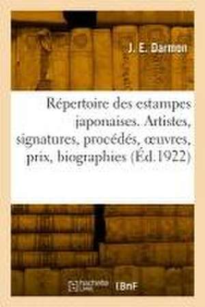 Répertoire des estampes japonaises de J E Darmon