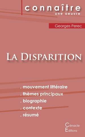 Fiche de lecture La Disparition de Georges Perec (Analyse littéraire de référence et résumé complet) de Georges Perec