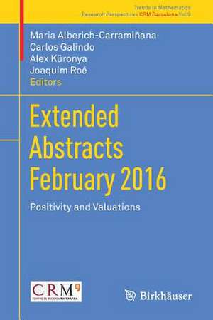 Extended Abstracts February 2016: Positivity and Valuations de Maria Alberich-Carramiñana