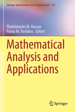 Mathematical Analysis and Applications de Themistocles M. Rassias