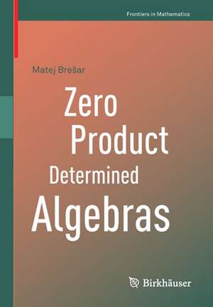 Zero Product Determined Algebras de Matej Brešar