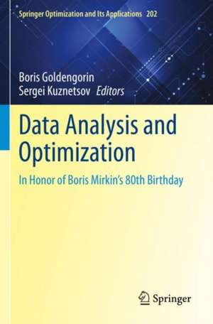 Data Analysis and Optimization de Boris Goldengorin