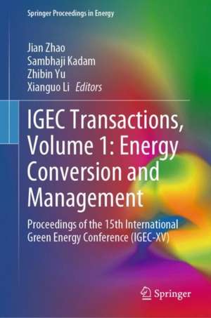 IGEC Transactions, Volume 1: Energy Conversion and Management: Proceedings of the 15th International Green Energy Conference (IGEC-XV) de Jian Zhao