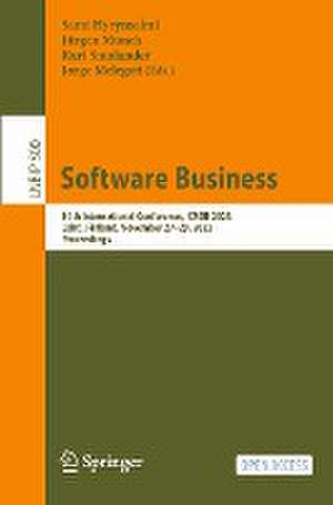 Software Business: 14th International Conference, ICSOB 2023, Lahti, Finland, November 27–29, 2023, Proceedings de Sami Hyrynsalmi