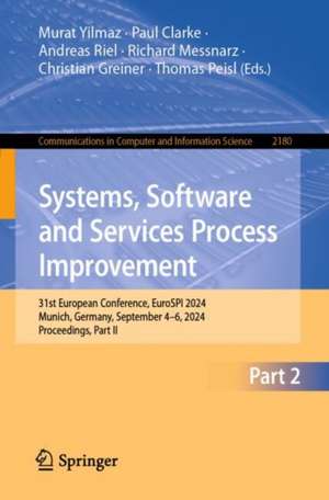 Systems, Software and Services Process Improvement de Murat Yilmaz
