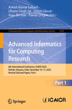 Advanced Informatics for Computing Research de Ashish Kumar Luhach