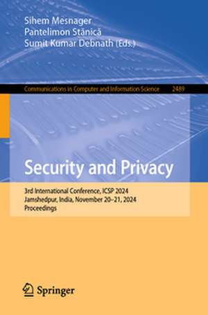 Security and Privacy de Sihem Mesnager
