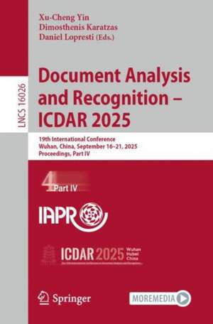 Document Analysis and Recognition - ICDAR 2025 de Xu-Cheng Yin
