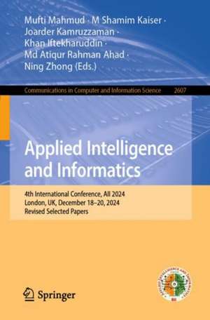 Applied Intelligence and Informatics de Mufti Mahmud