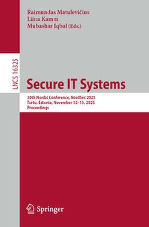 Secure IT Systems de Raimundas Matulevi¿ius