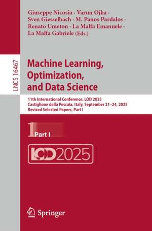 Machine Learning, Optimization, and Data Science de Giuseppe Nicosia