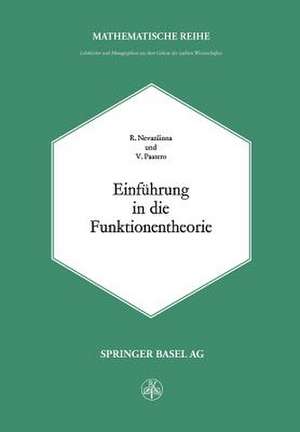 Einführung in die Funktionentheorie de R. Nevanlinna