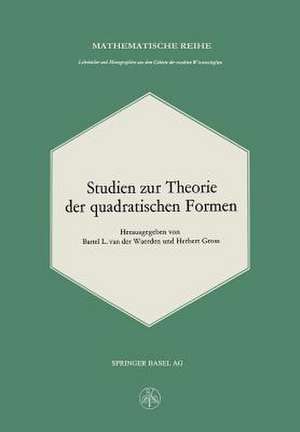 Studien zur Theorie der quadratischen Formen de B. L. Van Der Waerden