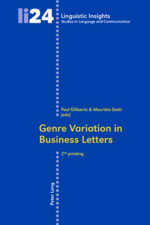 Genre Variation in Business Letters de Paul Gillaerts