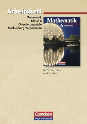 Mathematik Sekundarstufe I. 6. Schuljahr. Arbeitsheft. Ausgabe Volk und Wissen. Orientierungsstufe Mecklenburg-Vorpommern de Werner Stoye