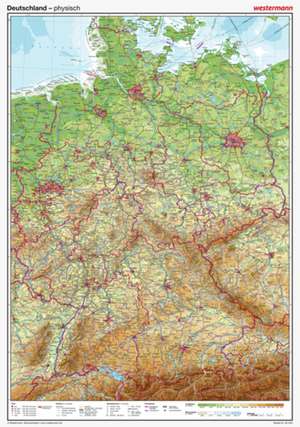 Posterkarten Geographie: Deutschland: physisch