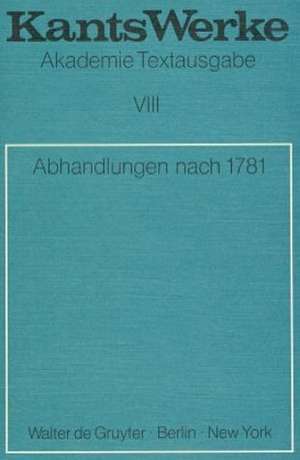 Abhandlungen nach 1781 de Immanuel Kant