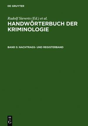 Nachtrags- und Registerband de Rudolf Sieverts