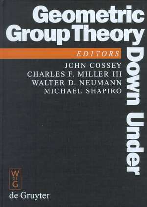 Geometric Group Theory Down Under: Proceedings of a Special Year in Geometric Group Theory, Canberra, Australia, 1996 de John Cossey