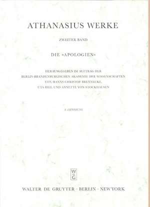 Apologia ad Constantium / Epistula ad Ioannem et Antiochum / Epistula ad Palladium / Epistula ad Dracontium / Epistula ad Afros / Tomus ad Antiochenos / Epistula ad Jovianum / Epistula Joviani ad Athanasium / Petitiones Arianorum de Hanns Christof Brennecke