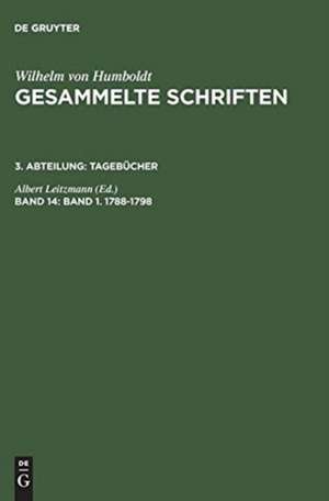 Band 1. 1788–1798 de Albert Leitzmann