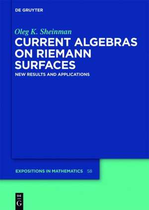 Current Algebras on Riemann Surfaces: New Results and Applications de Oleg K. Sheinman