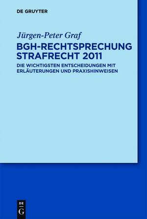 BGH-Rechtsprechung Strafrecht 2011: Die wichtigsten Entscheidungen mit Erläuterungen und Praxishinweisen de Jürgen-Peter Graf