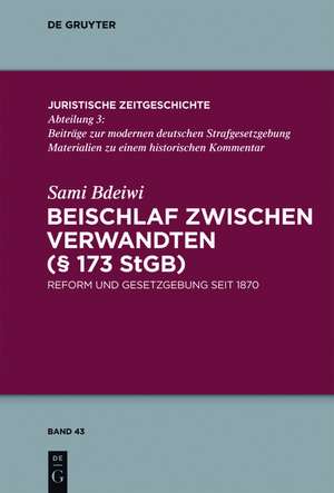 Beischlaf zwischen Verwandten (§ 173 StGB): Reform und Gesetzgebung seit 1870 de Sami Bdeiwi