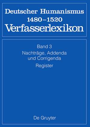 Nachträge, Addenda, Corrigenda, Register de Franz Josef Worstbrock