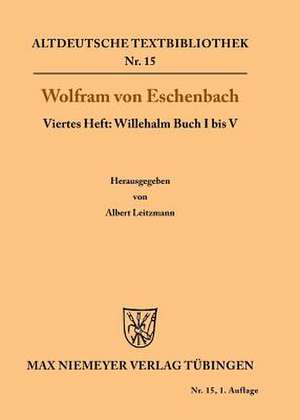 Willehalm Buch I bis V de Wolfram Von Eschenbach